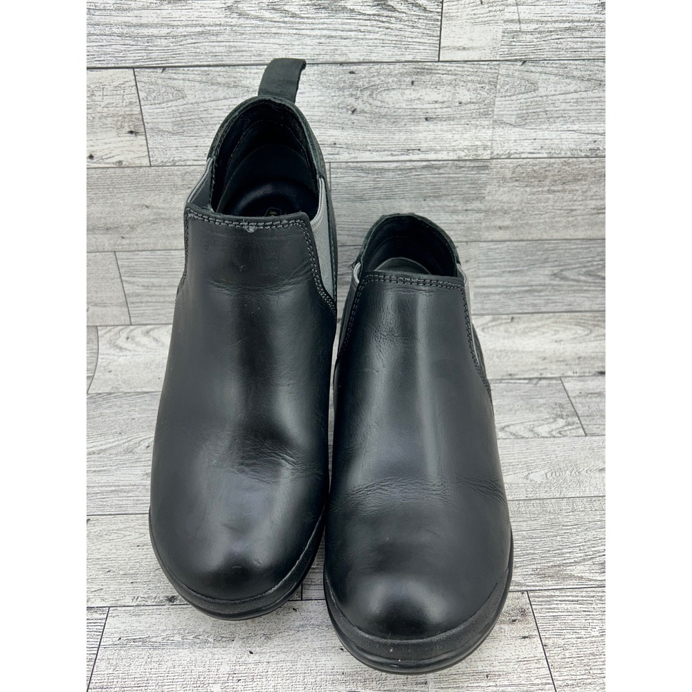 Keen Black Leather Chelsea Ankle Boots Textured Heel S1015052 Women‎ Size 6.5